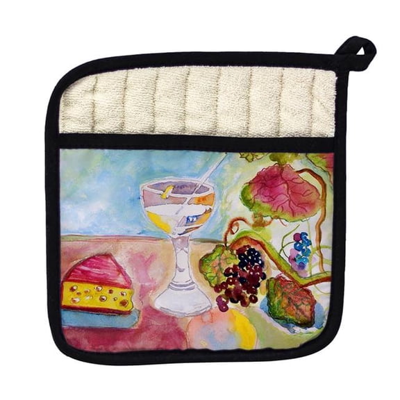 Betsy Drake PT104 Wine & Cheese Pot Holder