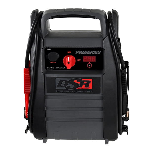 Schumacher Dsr116 Dsr Proseries Recargable Pro Jump Starter - 12V - Funciona Con Vehículos De Gasolina Y Diésel - Incluye Alimentación Dc/Usb Para Cargar Teléfonos Y Tabletas Más Inversor De Corriente