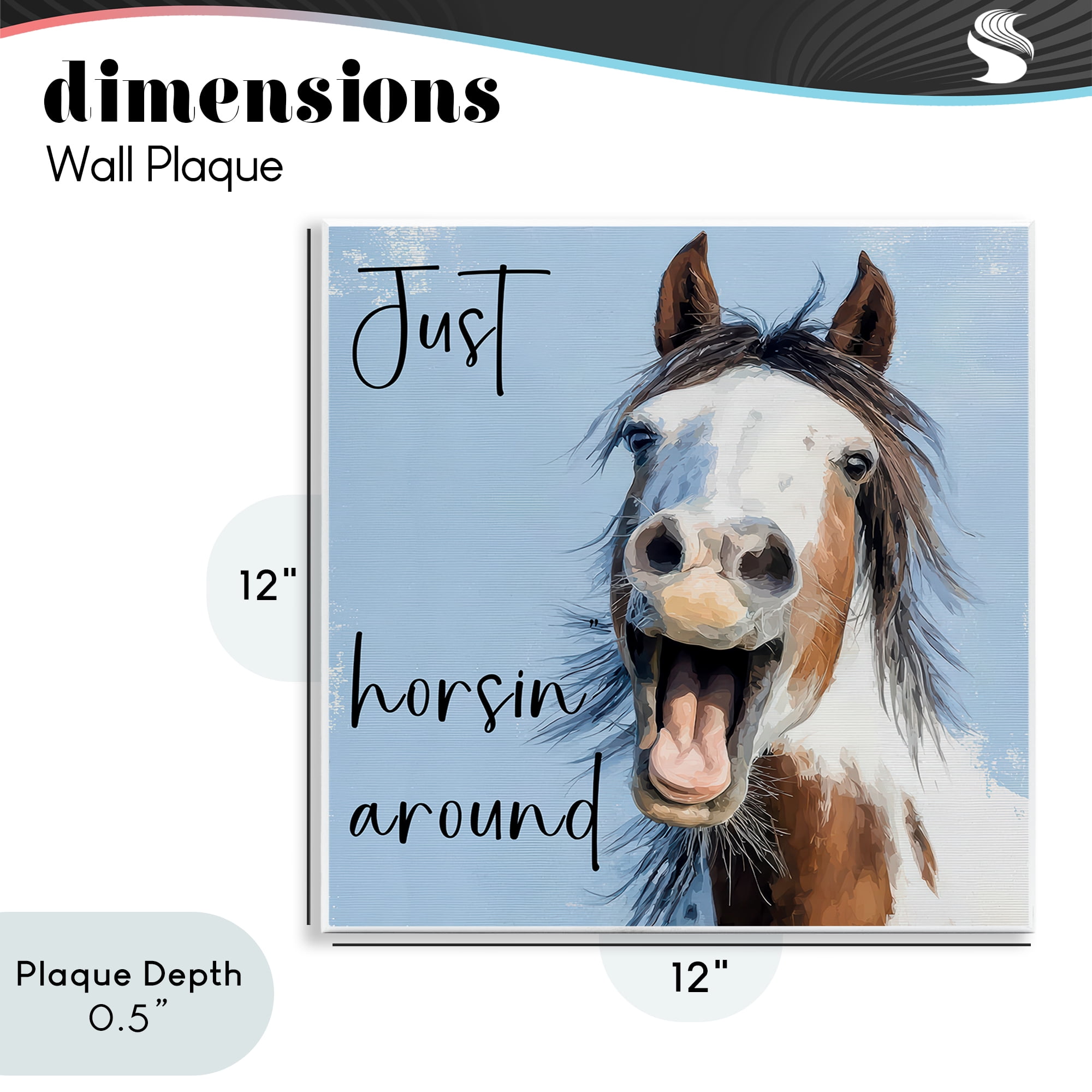 Stupell Industries Just Horsin' Around Wall Plaque Art, design by Kim Curinga