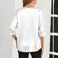 thumbnail image 4 of Shirts for Girls V Neck 3/4 Sleeve Tshirt Summer Fashion Casual Loose Pullover Tops Kids Clothes Girls Size 4-15, 4 of 6