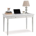 thumbnail image 1 of Leick Home Office Farmhouse Writing Desk with Center Drawer in White, 1 of 7
