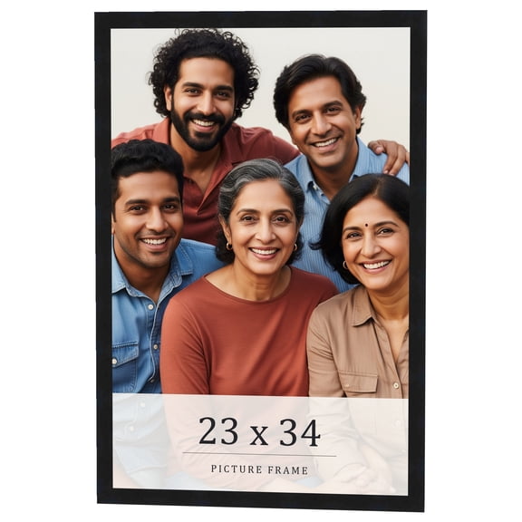 23x34 Frame Black Real Wood Picture Frame Width 0.75 inches | Interior Frame Depth 0.5 inches |