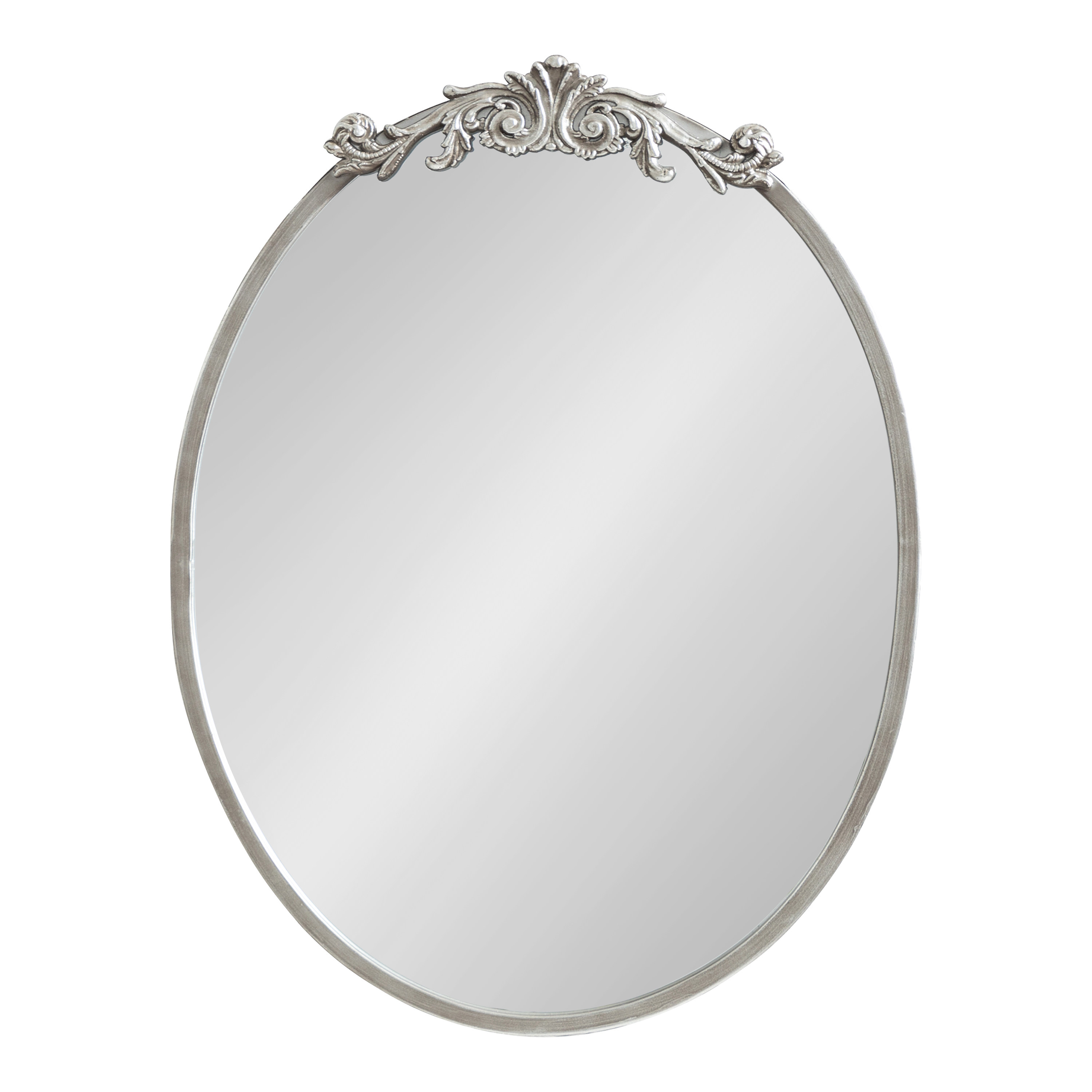 Kate and Laurel Arendahl Ornate Glam Oval Wall Mirror, 18 x 24, Antique  Silver, Beautiful Bohemian Mirror for Wall