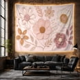 thumbnail image 4 of Botanical Floral Arrangement with Stems on Blush Pink Background, Peaceful Boho for Flower Lovers, Soft Textured Wall Art, Mother's Day Gift, Tapestry Wall Hanging for Nursery and Bedroom, 4 of 5