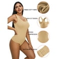 thumbnail image 7 of SAYFUT 4 Pack Bodysuits Women's Bodysuits Sexy Ribbed Sleeveless Square Neck Tank Tops Jumpsuit Colors Coffee/Black/White/Beige ,up to size XL, 7 of 7