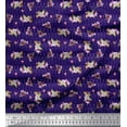 thumbnail image 1 of Soimoi Cotton Duck Fabric Dot,Leaves & Periwinkle Floral Printed Craft Fabric by the Yard 42 Inch Wide, 1 of 1