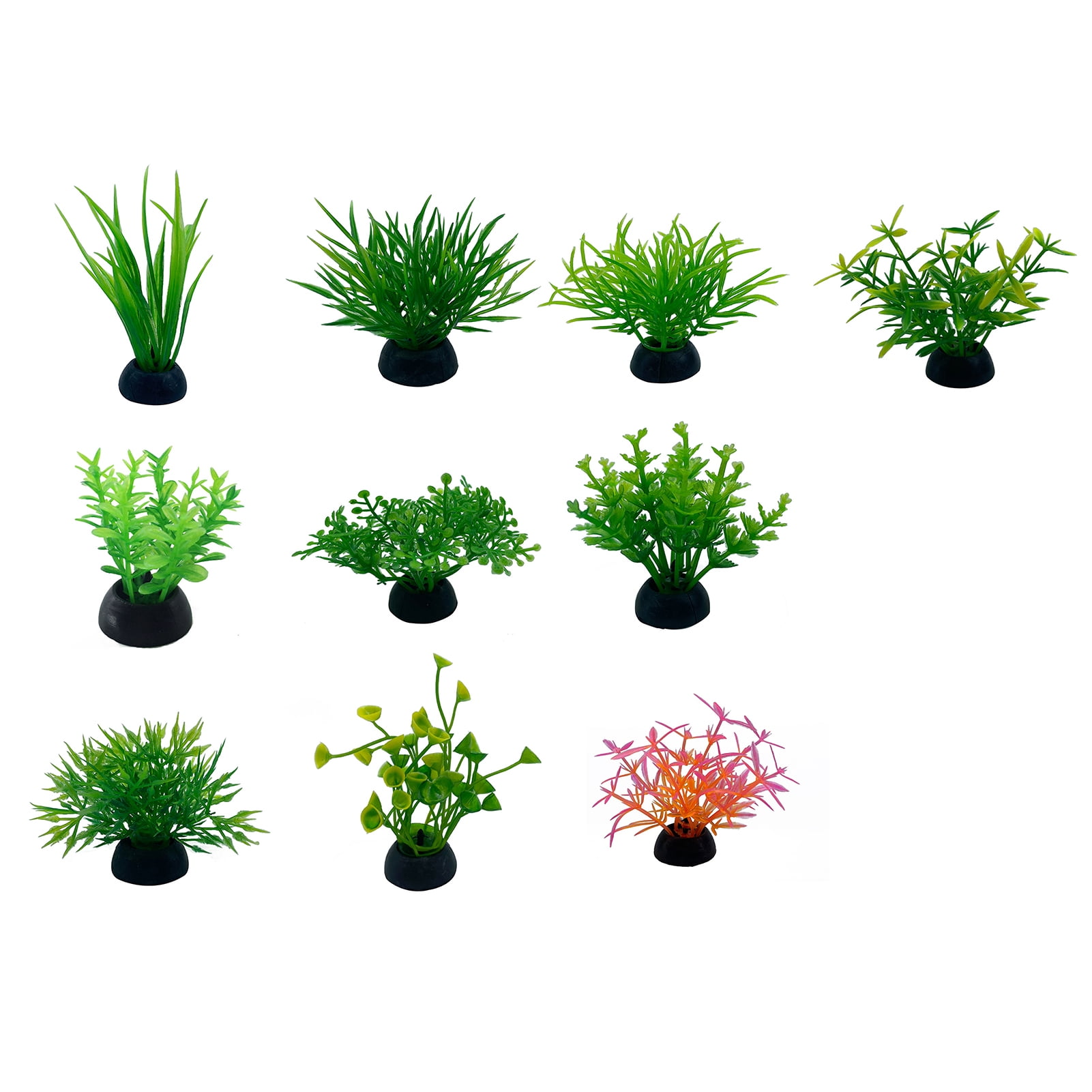 Visland Aquarium Plants, 10 Pack Artificial Fish Tank Decorations Plants, Lifelike Fish Tank