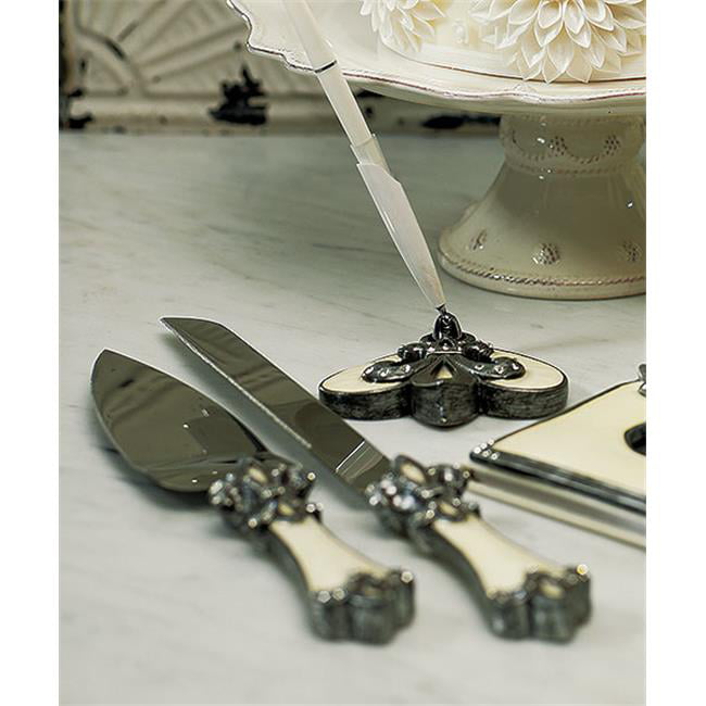 Weddingstar Silver Plated Cake Serving Set with Diamond