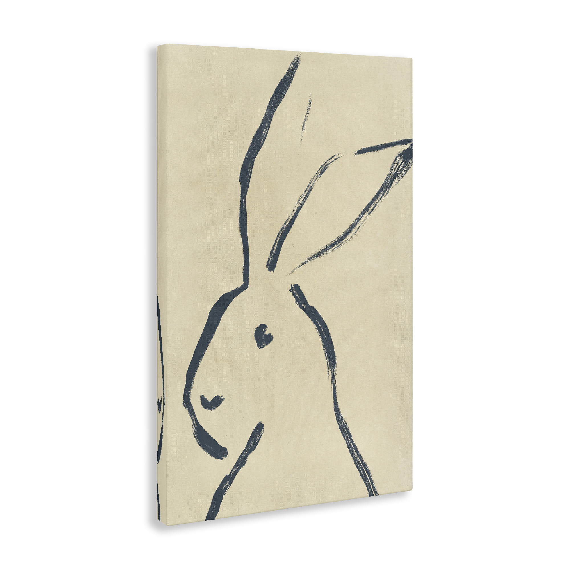 Stupell Industries Minimal Brushed Rabbit Animals & Insects Drawing Gallery Wrapped Canvas Art Print Wall Art, 30 x 45