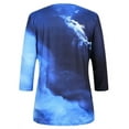 thumbnail image 4 of WISEFIN Women's Ombre Tie-Dye Print 3/4 Sleeve Casual T-Shirt Blouse Tops, 4 of 4