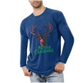 thumbnail image 1 of Blusas y camisas de manga larga con cuello redondo para hombre, deportivas, fitness, hogar, pijamas navideños estampados, camiseta de manga larga con cuello redondo, blusa de poliéster para hombre, 1 of 3