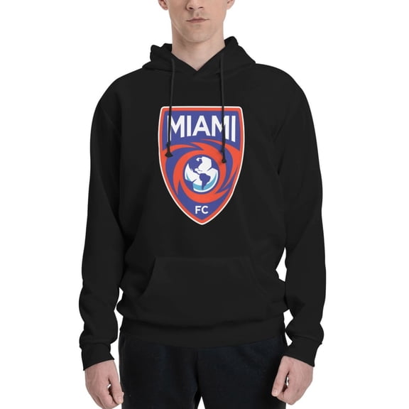 Miami Fc Men Fleece Hoodie Casual Pullover Sweatshirt With Kangaroo Pocket