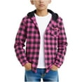 thumbnail image 7 of Button down Shirts for Boys Plaid Hooded Long Sleeve Shirt Fall Light Jacket Size 7-8 Years Boys Shirts, 7 of 7