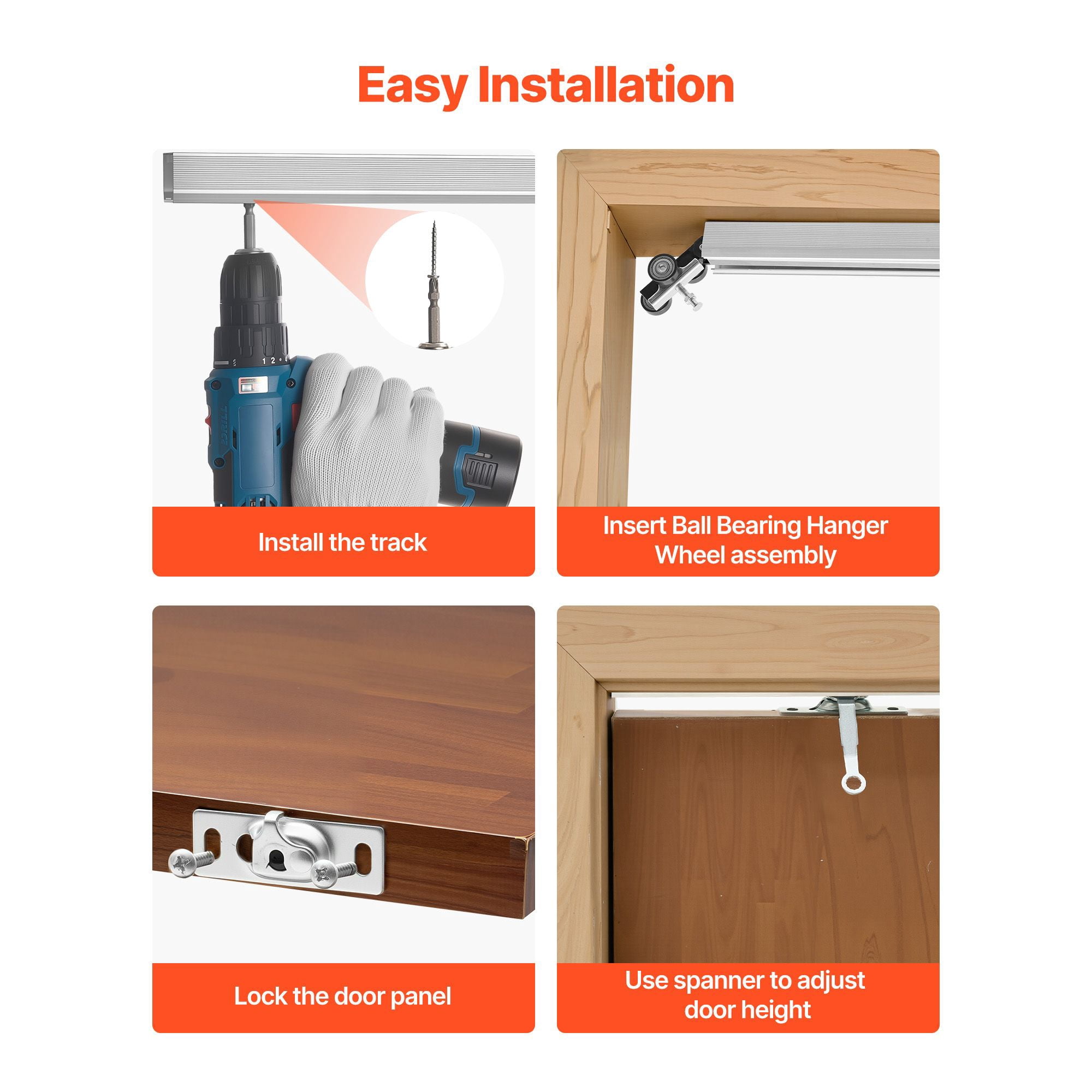Pocket Door Track Kit 68.74 Inch Soft-Close Aluminum Alloy for 36 Inch Wide Doors Bedroom Closet