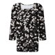 thumbnail image 5 of Blusas para las Mujeres Casual, 3/4 Manga Floral Estampado Camiseta de Moda Top Hecho de Poliéster Transpirable Suave para el Uso Diario de Primavera Otoño, Tops de Blusa para las Mujeres, 5 of 9