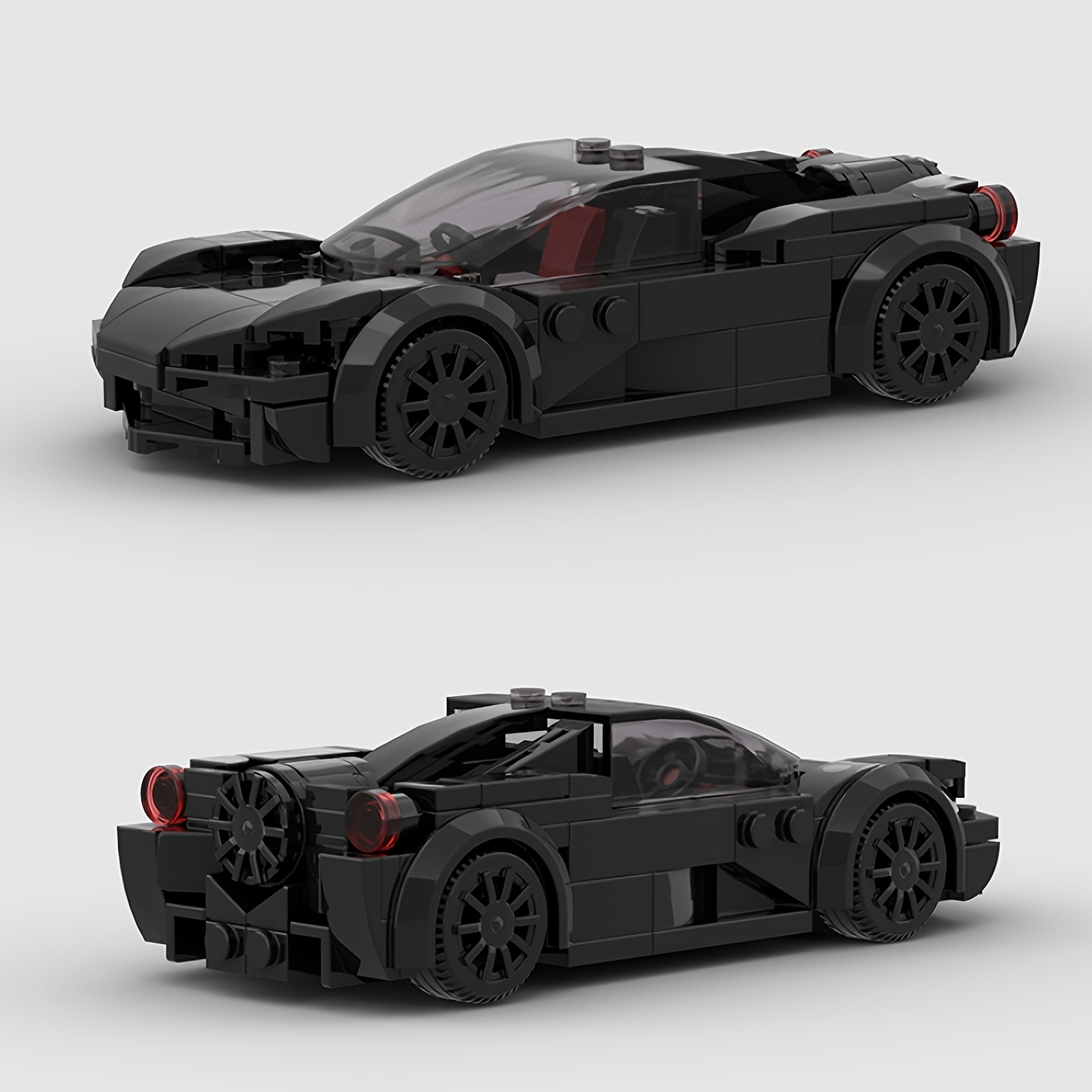 175pcs MOC Black Sports Car Building Blocks Set, DIY Racer Model Kit, Educational Toy for Kids & Adults, Perfect Gift for Birthday, Halloween & Valentine's Day