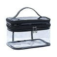 thumbnail image 2 of Travel Makeup Bag 210g Double Layer Transparent Toiletry Organizer Portable Cosmetic, 2 of 2