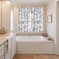 thumbnail image 3 of Boho Grey Floral Kitchen Curtains 84 Inch Length, Vintage Farmhouse Paisley Plant Leaf Grommet Top Bedroom Living Room Curtains, Light Filtering Cafe Curtain Drapes 2 Panels Set 104''x84'', 3 of 9