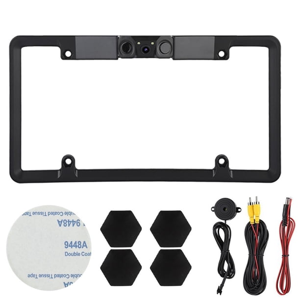 Marco De Placa De Matrícula De Coche Sensor De Estacionamiento Radar Retrovisor Cámara De Respaldo Inverso 2Led 3 En 1 seitruly AF000391-00