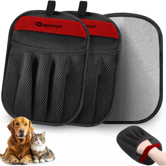 Pet Hair Remover for Laundry, Pet Hair Remover Glove (2 Pack) – Reusable Electrostatic Pet Hair Removal Mitt for Couch, Carpet, Car Seat & Laundry – Cat & Dog Fur Cleaning Tool for Furniture