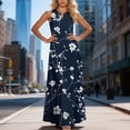 thumbnail image 7 of DISKEBUISS Women's Summer Sleeveless Dresses Fashion Print V Neck A Line Dress for Daily Casual Outing, 7 of 7