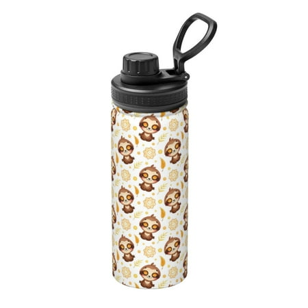 

Hirioo Sloth Yoga for 18oz Sports Insulated Kettle for Gym Hiking Camping Running Mountain Bike Outdoor Sports
