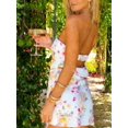 thumbnail image 6 of Elestia Women Strapless Loose‑Fit Floral Digital Print Mini Dress, Y2K Boho Casual Short Dress, Spring Summer Fall Beach Vacation Party Outfit, 6 of 22