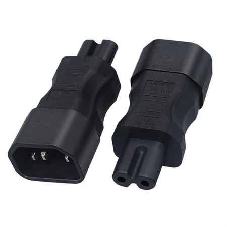 Strhowill 2 pcs IEC C14 Male to C7 Figure 8 Female Power Adapter, 2.5A 250V, Power Converter for Laptop, TV, Monitor, Printer, Game Console, Speaker