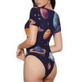 thumbnail image 2 of Fotbe Space Planet Body de Mujer con Cuello Redondo y Mangas Cortas, Sin Mangas Ajustado, Suave, Cómodo y Básico-X-Large, 2 of 7