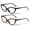 Black, variant on 2 Pairs Women Pointed Tip Cat Eye Anti-Blue Reading Glasses - Clear Lens UV Protection Computer Readers +2.50
