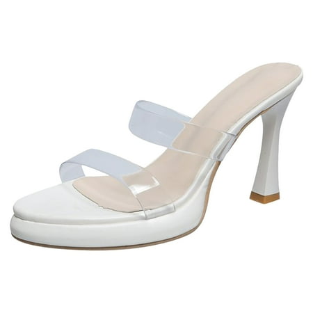 

PEASKJP Woman Sandals Women s Samantha Flat Strappy Lace-Up Sandal (White 8)