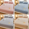 thumbnail image 2 of Quilted Bed Sheet with Elastic Queen King Size Solid Color Mattress Protector for Double Bed Queen/King Bed Sheet 냉감 침대패드 (White,1PC 120x200CM), 2 of 7