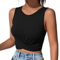 thumbnail image 5 of Ihhxva Women's Slim Fit Cropped Stretchable Crew Neck Twist Front Tank Top S-XL, 5 of 8