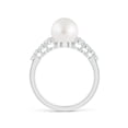 thumbnail image 2 of ANGARA South Sea Cultured Pearl Ring with Graduated Diamonds in 14K White Gold for Women | June Birthstone, Birthday, Anniversary, Jewelry Gift for Women | Pearl Ring, 2 of 8