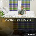 thumbnail image 3 of Fsddascl Slate Blue Plaid Blackout Curtains for Bedroom/Living Room, Thermal Insulated Kitchen Curtains, Colorful Vintage Check Farmhouse Grommet Darkening Window Treatment Drapes 27.5"x39"x2, 3 of 6