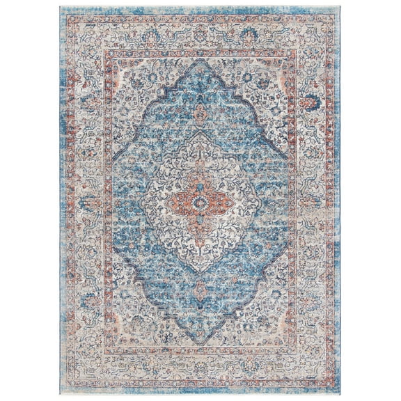 SAFAVIEH Madison Faris Oriental Area Rug, Beige/Blue, 4' x 6'