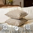 thumbnail image 2 of Buffalo Plaid Lumbar Pillow Covers 12x20 Set of 2, Khaki and White Gingham Check Lumbar Pillows, Outdoor Farmhouse Checkered Pillow Covers for Patio Furniture (No Pillow Inserts), 2 of 6