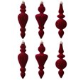 thumbnail image 2 of 6 Pack Christmas Tree Ornaments Set Vintage Finial Hanging Baubles for Holiday Mantel Decor Indoor Home Decoration Spindle Drop Ornaments for Xmas Tree Party Display Festive Hanging, Red, Style C, 2 of 7