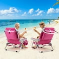 thumbnail image 4 of Goplus 2 Pcs Chaise de Plage Pliante Adulte Légère Chaise de Camping en Aluminium avec Sac de Rangement Rouge, 4 of 10