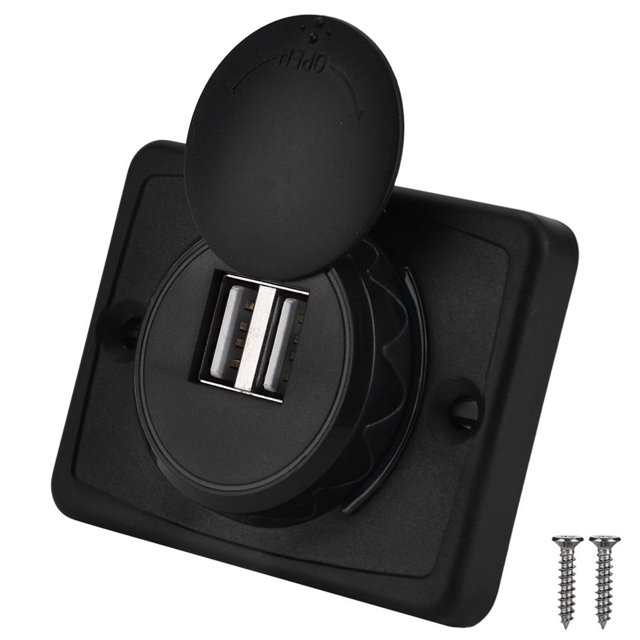 Kenally 3.1A Coche Dual Negro ABS Puerto USB Toma de corriente 12V LED Impermeable Vehículos, repuestos y accesorios Mis Kenally VI003647-00