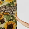 thumbnail image 3 of Fenyluxe Leopard Print Sunflowers Pretty Shower Curtain | Chic Modern Bathroom Decor with Hooks | Washable 100% Polyester Fiber 36x72, 3 of 7