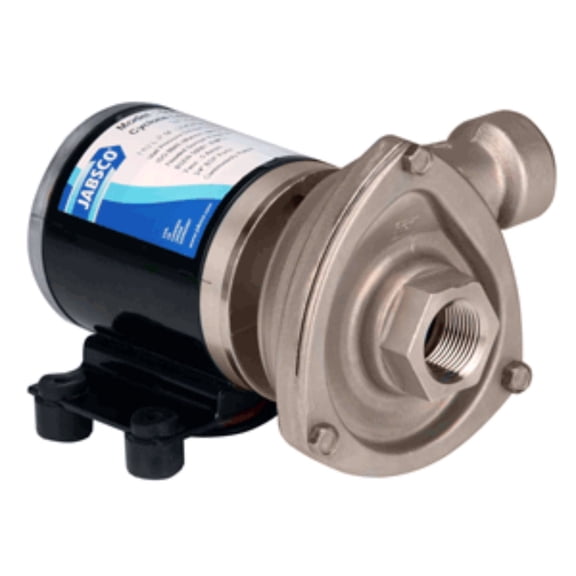 11" Black and Metallic Beige Outdoor Marine Jabsco Low-Pressure Cyclone Centrifugal Pump 12V