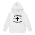 thumbnail image 2 of Tfken Hoodies For Toddler Girls Outdoor Summer Tops Cross Print Long Sleeve White Sweatshirt Size 6-7 Years, 2 of 4