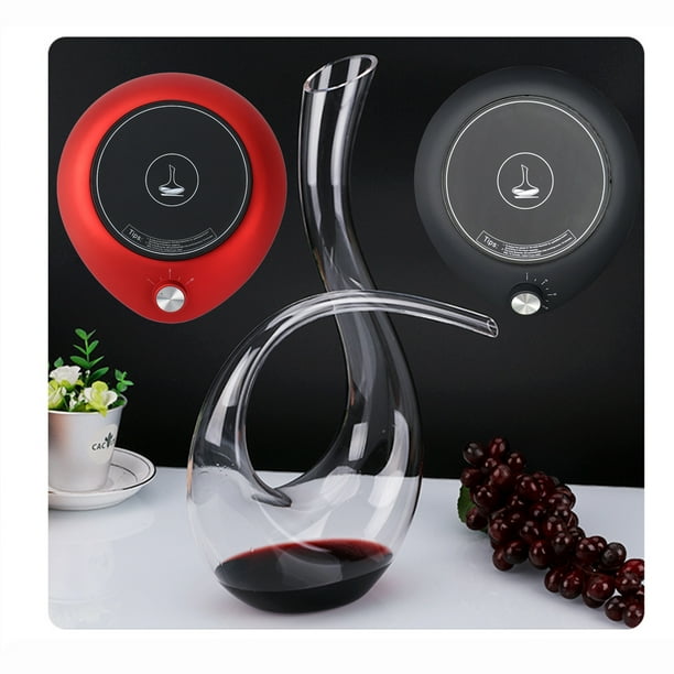 Xihbxyly Aireador de Vino, Decantador Eléctrico Giratorio, Recargable Por Usb, Control de Velocidad Ajustable, Aireación Rápida, Regalo Perfecto para Amantes Del Vino, Tinto o Negro, Tamaño 22 X 20 X