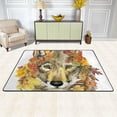 thumbnail image 2 of SKYSONIC 72x48in Fall Wolf Maple Area Rug, Watercolor Animal Non-Slip Floor Carpet for Indoor Living Dining Room and Bedroom Area, 2 of 7