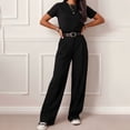 thumbnail image 2 of Women Wide Leg Pants High Waisted Business Casual Work Trousers Dressy Pants with Pockets by Yigetop Black L, 2 of 6
