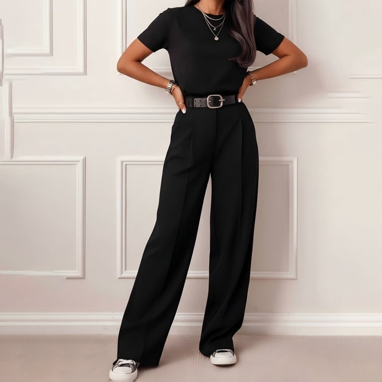 ladies dress pants petite Women's Pants Petite,Womens Dress Pants High Waisted Business Casual Flare Pants Work Trousers 2026 Fashion Outfits with Pockets