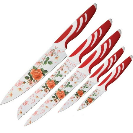 Wallace Rose Dinner Knife - Benchmark 080 Kitchen Knives Rose/Red Handle Set Of 5