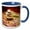 Blue/White, variant on 3drose, Zen Stone. Samurai. Spring Is In, Swords Are Down, 11oz Two-tone Yellow Mug