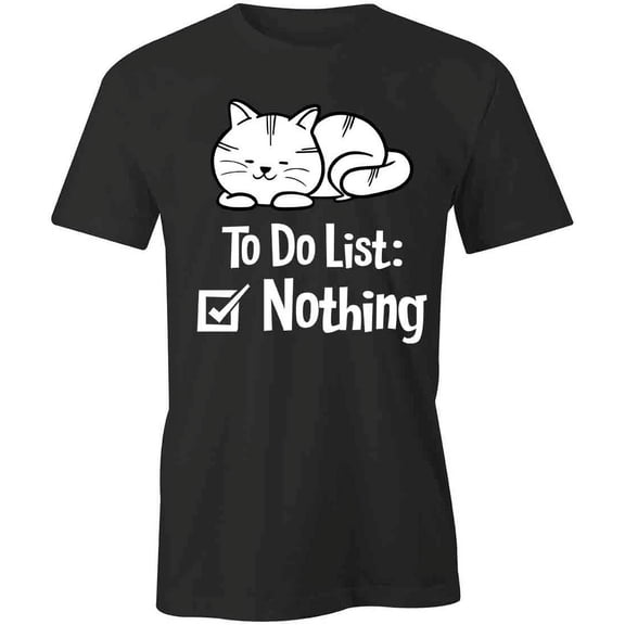 To Do List T-Shirt | Cute Cat Black Tee Gift